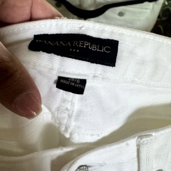 Banana Republic White Flare Wide Leg Jeans